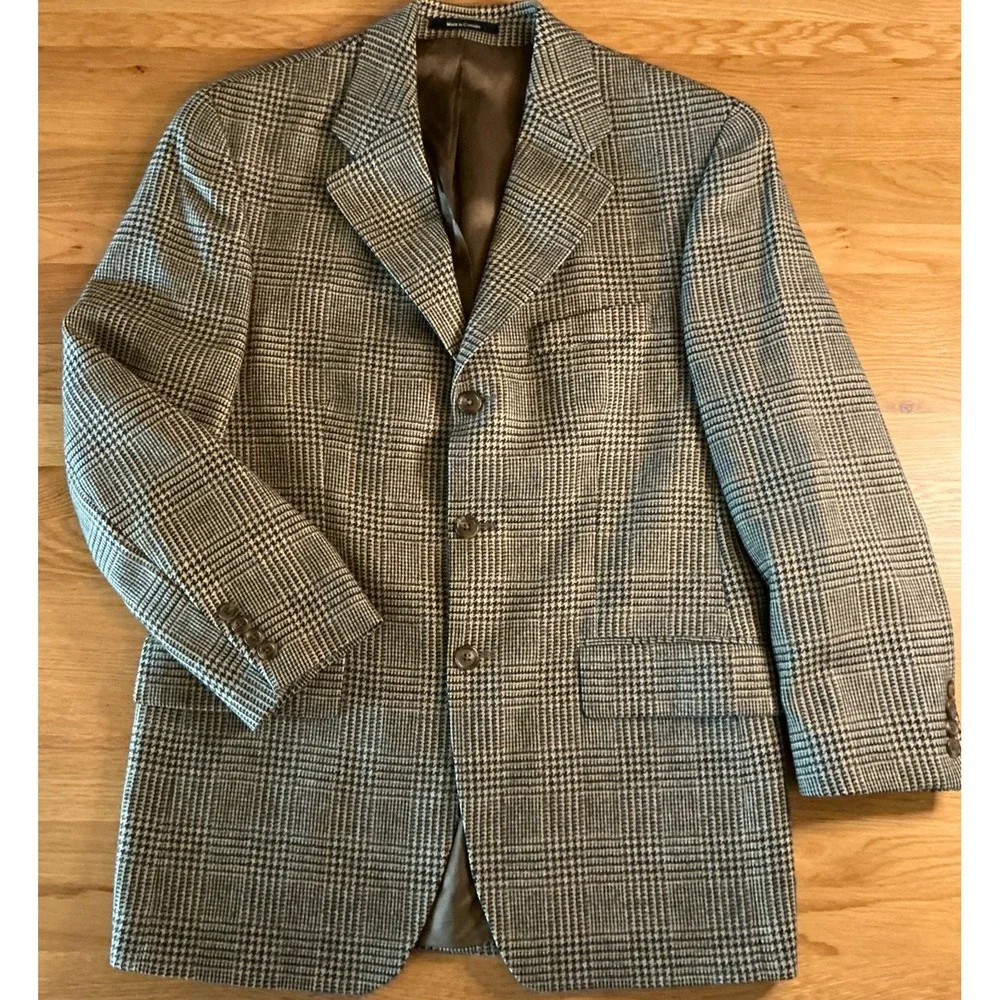 Polo University Club Ralph Lauren Wool Blazer 39R Brown Glen Plaid Sport Coat